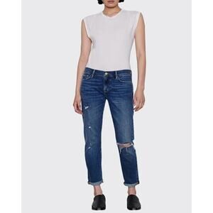 Frame Womens size 31 Le Garcon Straight Leg Jeans In Eaton Distressed